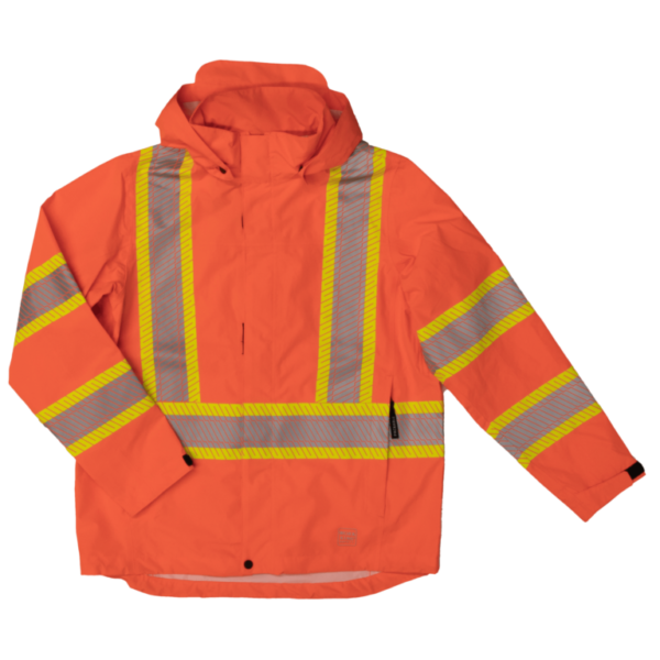 Hi-Vis Packable Safety Rain Jacket SJ05